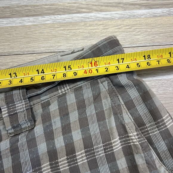 VTG Columbia Men’s Shorts Brown Plaid Chino Size 34 - JN321 - Picture 6 of 7